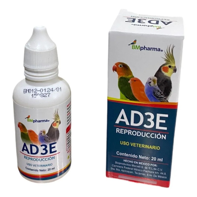 Vitaminas Ad3e Para Aves De Ornato Marvell 20 Ml