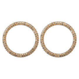 INFINAUTO Universal Bling Car Engine Start Stop Button Cover, Car One Click Push Start Button Ring Sticker Faux Crystal Rhinestone Ignition Button Trim Gold Tone, 2 Pcs