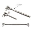 2Pcs 304 Stainless Steel Rigging Screw Jaw Closed Body M10,
