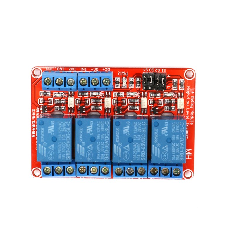 JESSINIE 5V 4-Channel Relay Module with Optocoupler Isolation, Supports High