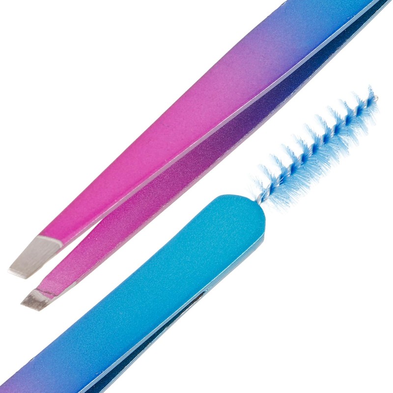 Outanaya Portable Eyebrow Tweezer Tool Stainless Steel Dual Function Brow