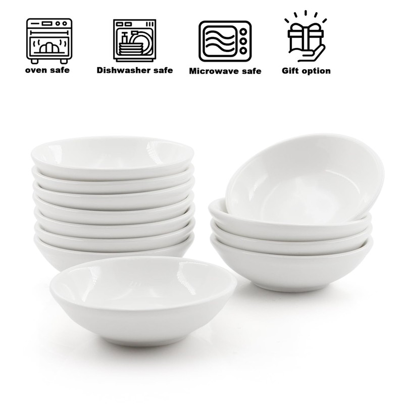 MARIWEI 12 Pack Soy Sauce Dish Ceramic Dipping Bowls Bulk,