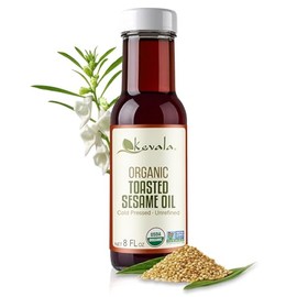 Kevala Aceite de Ajonjolí Tostado Orgánico - 236 ml, Aceite Prensado en Frío y Sin Refinar, Aceite de Cocina, Aceite Vegetal con Ajonjoli Organic, Sabor Intenso para Cocina