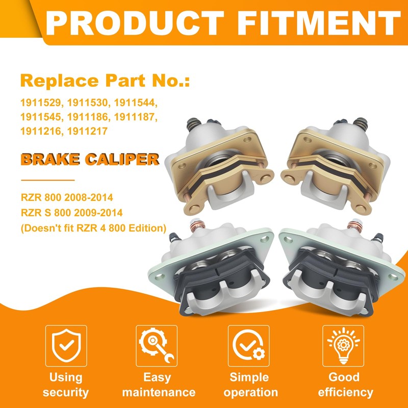 Triumilynn Front Rear Brake Caliper for Polaris RZR 800 2008-2014,