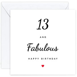 13th Birthday Card - Thirteenth Birthday Card for 13 Year Old Girls Teenager Daughter Granddaughter Niece Sister Her (Age 13)