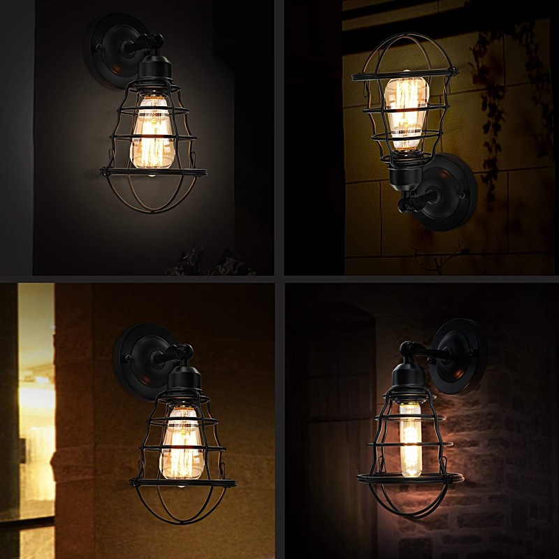 Farmhouse Wall Sconces 2pack, Vintage Wall Light Fixtures, Industrial Wire