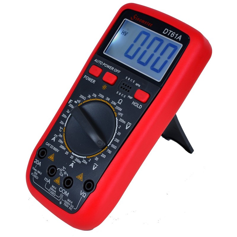 Sinometer DT61A, AC DC Current 20A Digital Multimeter with Temperature