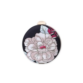 CORIOS Round Clutch Purses for Women Flower Evening Bag Bridal Wedding Purse Elegant Shoulder Bag Vintage Handbag Ladies Crossbody Bag for Wedding Banquet Prom Cocktail Party Black