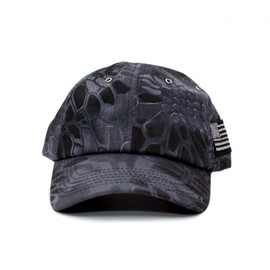 Posse Comitatus Tactical Camo Hat Tonal Side American Flag Unisex Dad Cap (Navy/Black)
