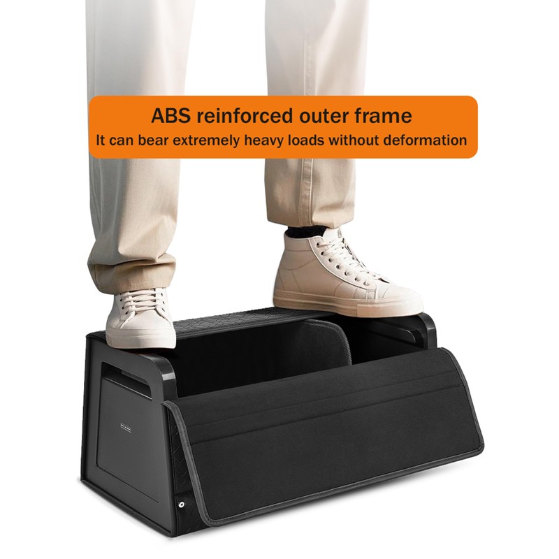 POKSRI Trunk Organizer for suv car storage organizer,Leather Storage Box