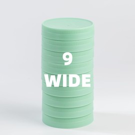 Yodecy 9 Pack Green Wide Mouth Mason Jar Lids, One-Piece Plastic Mason Jar Lids Fit Ball, Kerr and More Canning Lids(Green)