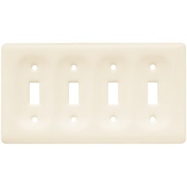 Liberty Hardware 64482 Ceramic Quad Switch Wall Plate / Switch Plate / Cover, Bisque