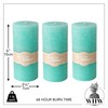 3 Piece Pillar Candle Set, Pale Aqua Blue, 68 Hours