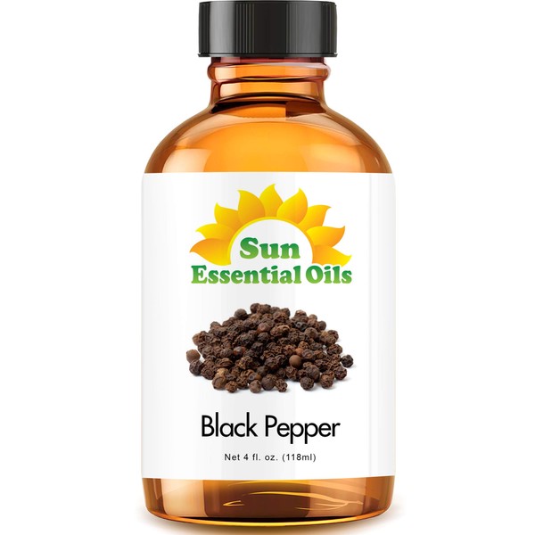 Sun Essential Oils 4oz - Black Pepper Essential Oil - 4 Fluid Ounces