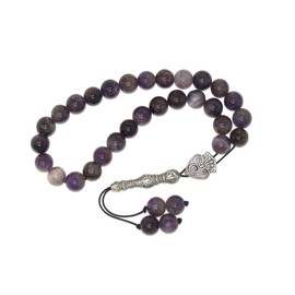 W65 Loose String Greek Komboloi Prayer Beads Worry Beads 10mm Amethyst Gemstone Handmade Design by Jeannieparnell
