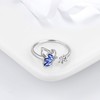Aurora Tears Butterfly Adjustable Rings 925 Sterling Sliver June Birthstone