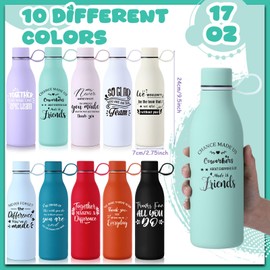 Bokon 10 Pcs Employee Christmas Appreciation Gifts 17oz Thank You Water Bottle Bulk with Silicone Handle Insulated Stainless Steel Water Bottle Appreciation Gift for Coworker Staff Teacher(Be Proud)