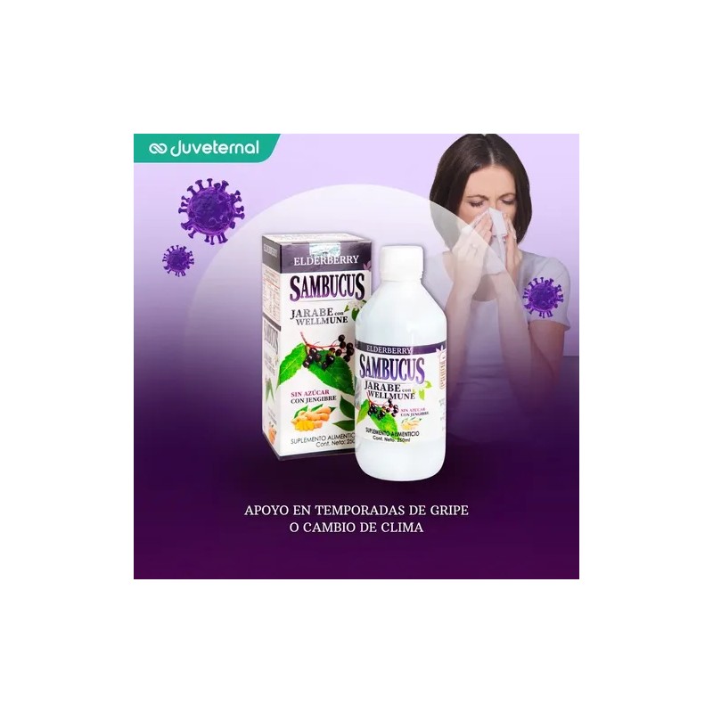 Anahuac Sambucus Jarabe Suplemento Alimenticio Frambuesa 250ml Saúco Negro