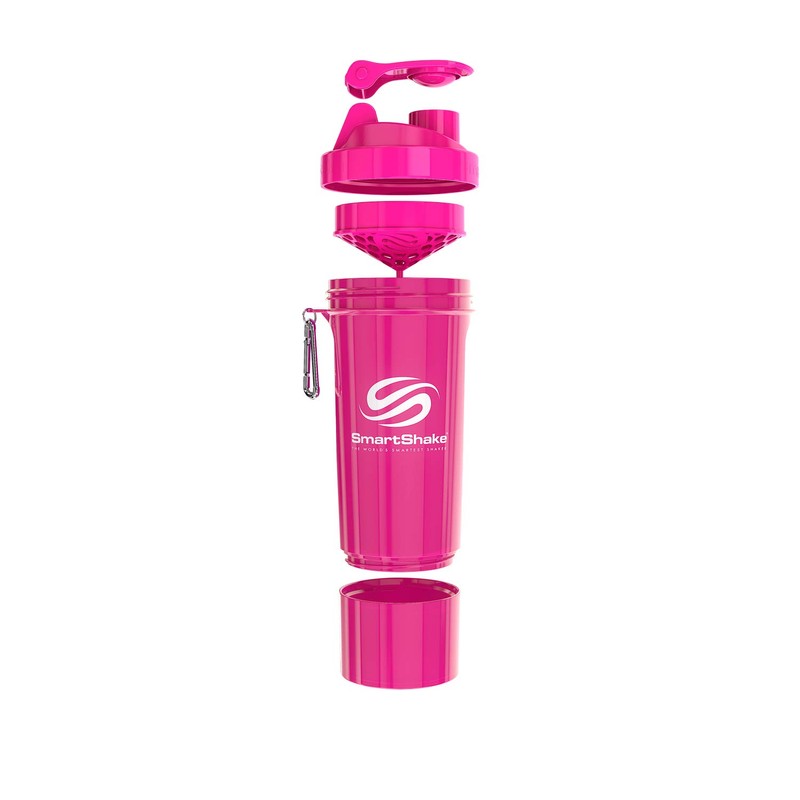 SmartShake Slim NEON PINK 500ml Multifunctional Protein Shaker