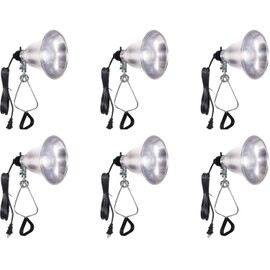 Simple Deluxe HIWKLTCLAMPLIGHTSX6 6-Pack Clamp Lamp Light with 5.5 Inch Aluminum Reflector up to 60 Watt E26/E27 Socket (no Bulb Included) 6 Feet 18/2 SPT-2 Cord, 6 Pack