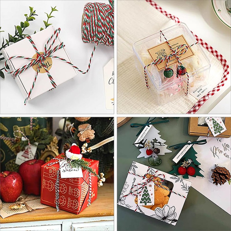 Tenn Well Red Green and White Twine, 200m Cotton Bakers