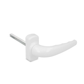 Amig - Reinforced rosette handles - Model Sendoa - Made of aluminium - Dimensions: 125 x 66 mm - Square 8 mm - Ideal for interior and exterior doors - Design: White