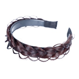 PACKOVE Women Synthetic Hair Headband Non Slip Wide Plaited Hair Accessories for Stylish Looks Lightweight Design for Comfort for Everyday Wear and Special