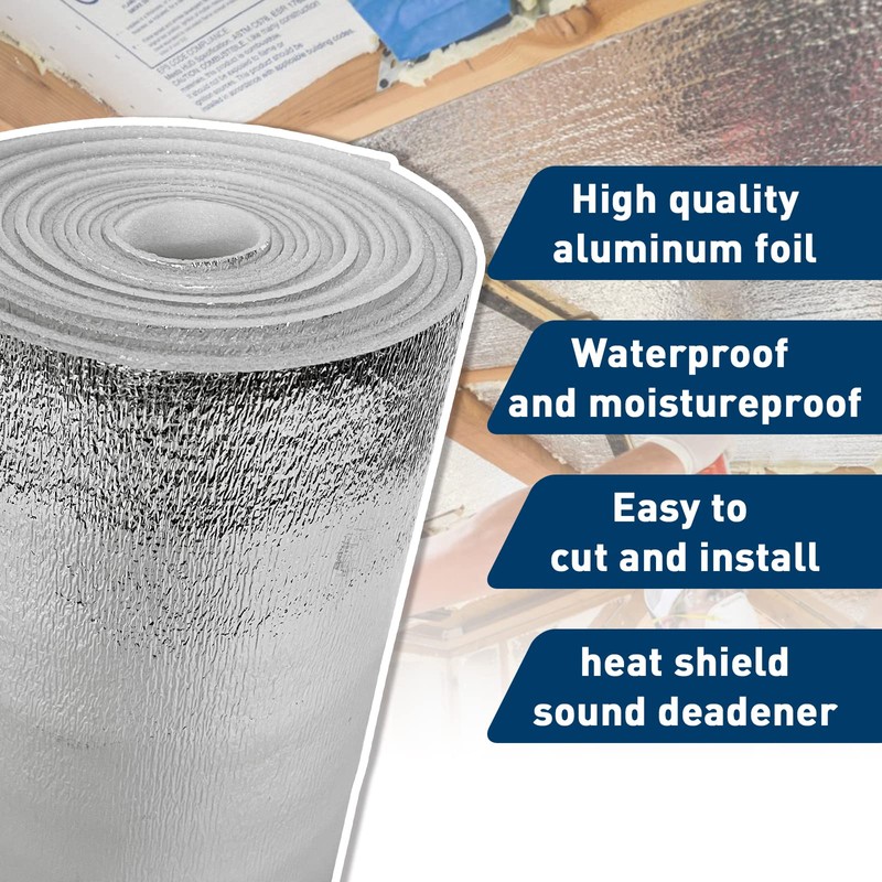 MOTUKA 40" x 80" 118mil Single Reflective Foil Insulation Foam
