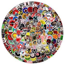 200 Piece Rock & Roll Sticker Set, Waterproof Lock, Suitable for Suitcases, Motorcycles, Helmets, etc