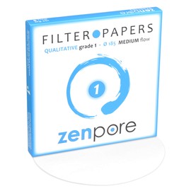 ZENPORE - Papel de filtro de laboratorio de 18.5 cm, grado de calidad estándar 1, flujo medio de 185 mm