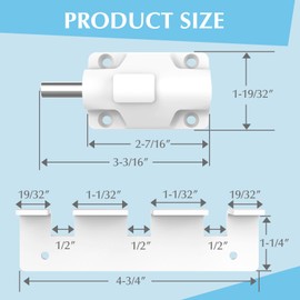 Sliding Door Lock Window Locks for Patio Sliding Glass Door Foot Locks for Front Door Security Bar Stoppers Top Horizontal Childproof Keyless Safety Lock from Inside Home Apartment Hotel Essentials