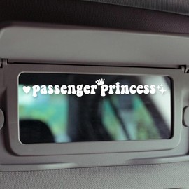 Funny  Stickers Decal Passenger Princess Sticker for Rearview Mirror Window JDM   Accessories Vinyl Letter Decals for Men Women Girls Cute  (White) - Color: Pink