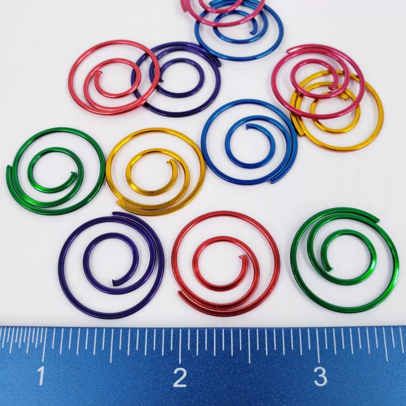 Creative Impressions 12 Metallic Spiral Clips 6 Clrs Spirals Paper