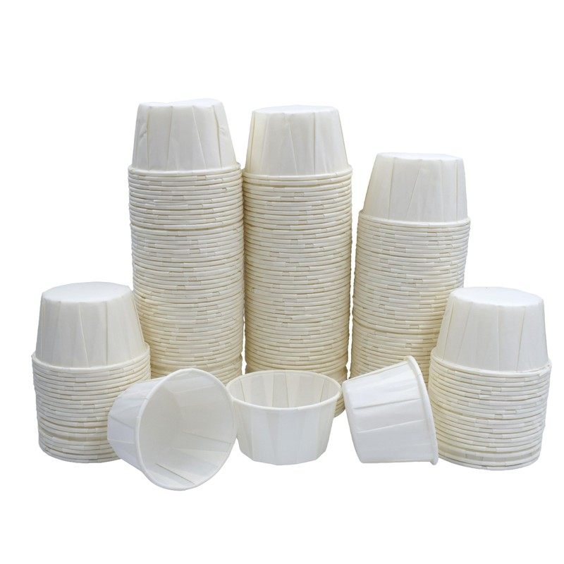 250 x 2oz/60ml Round Waxed Paper Souffle Pots, Ideal for
