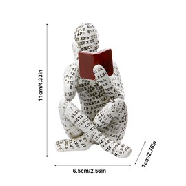 SIMDAO Resin Abstract Thinker Sculpture,Reading Woman Figurine,Bookworm Sculpture 2.8×2.6×4.3inch Resin Abstract Reading Figurine Sculptures Innovative Lady Reading Pulp Molding Bookshelf Ornament