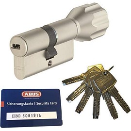 ABUS EC660 ECK660 Knob cylinder length (a/b) Z40/K40mm (c=80mm) with 6 Key, with Security card