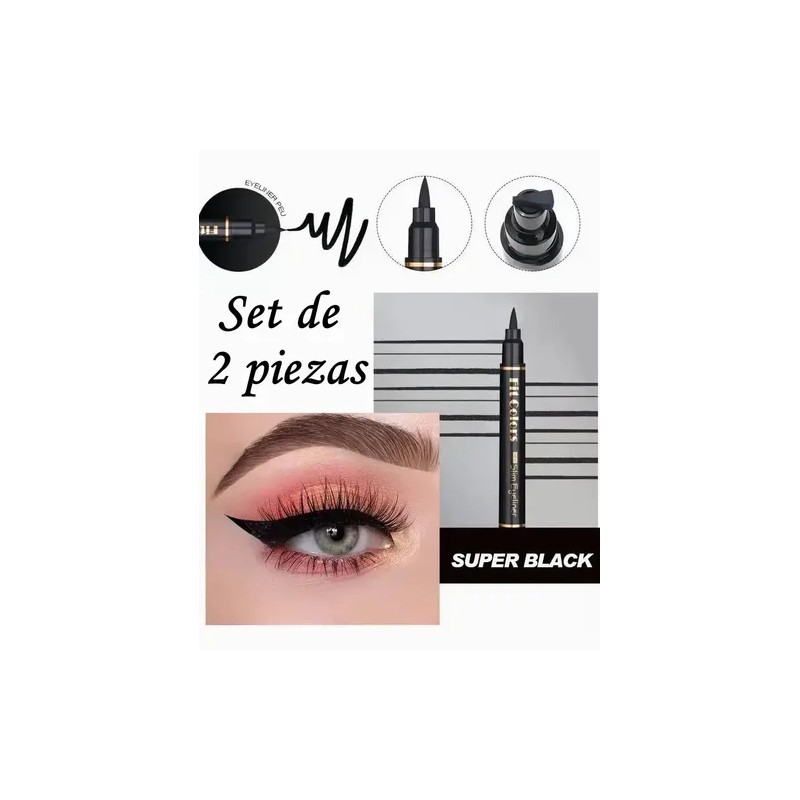 2pcs Delineadores Resistente Agua Negrosello Eyeliner Ojos
