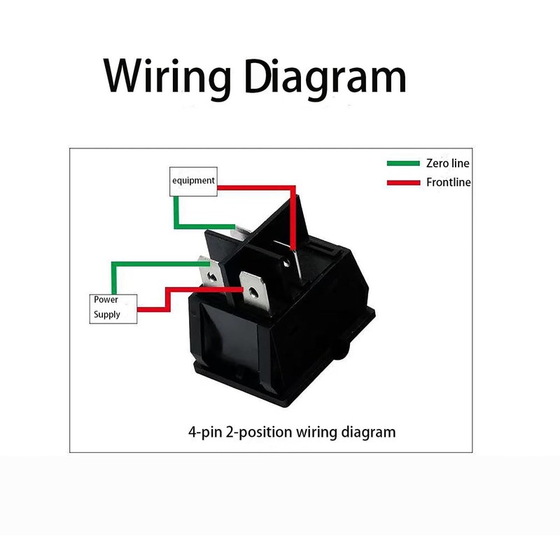 Ghsretore 2pcs Red Light 4 Pin DPST ON/Off Snap in