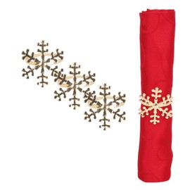Pack Of 6 - Metal Christmas Napkin Holders - 6 Gold Snowflake - Christmas Tableware