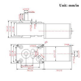 Worm Gear Motor, High Torsion Speed Reduce Electric Motor Reversible Worm Gear Motor 8mm Shaft (12V10RPM)