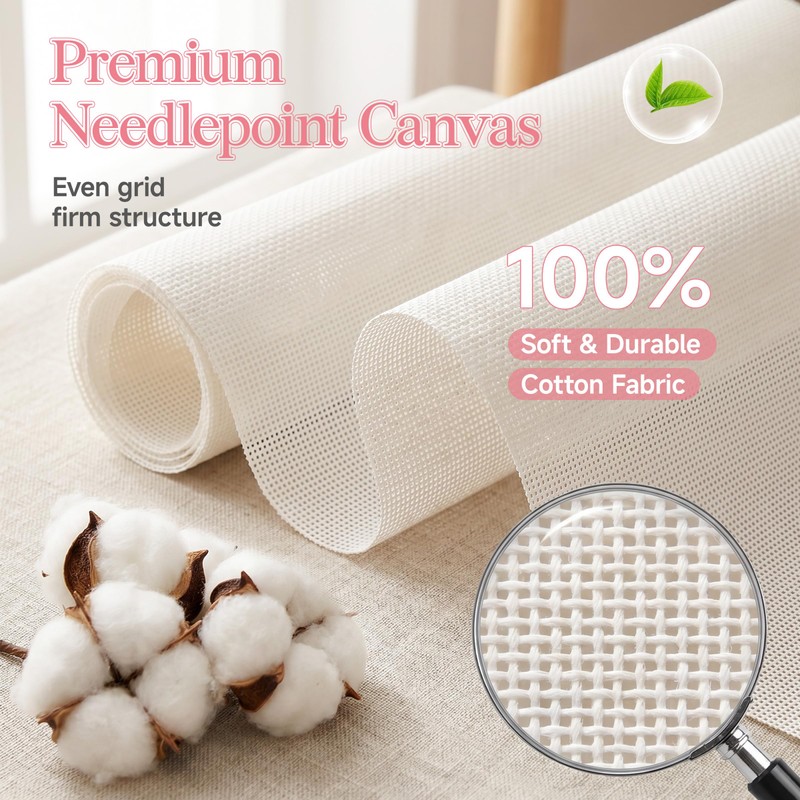 18 Mesh Needlepoint Canvas Kit - 80Pcs Beginner Needlepoint Kits