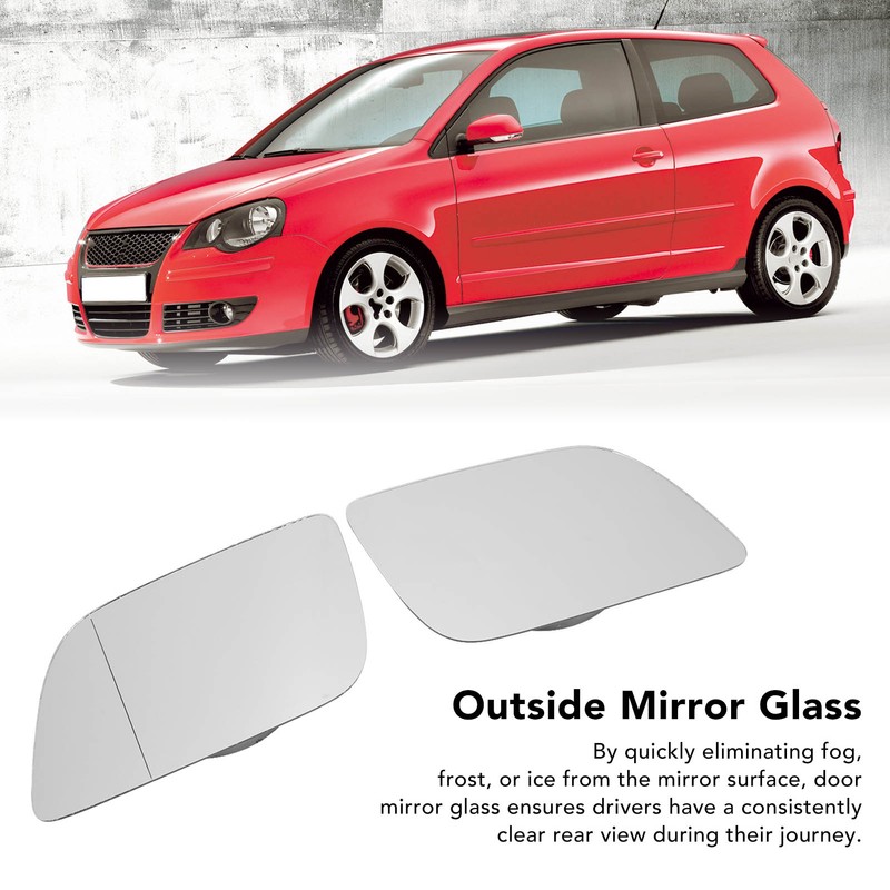 2PCS Side Heated Mirror Glass Left Right Fog Resistant Efficient