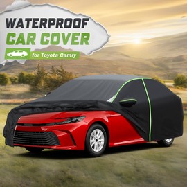 Mixsuper Liner Mixsuper Liner Car Cover for Toyota Camry 1987-2025, Waterproof Car Cover Accessories for Camry with Zipper Door, Windproof Straps, Reflective Strips, Anti-UV, All Weather