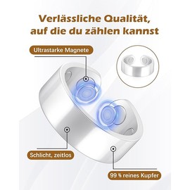 Jeracol Copper Magnetic Rings for Women Men 4PCS Ultra-Strong Magnets 99.99% Pure Copper Adjustable Size with Gift Box