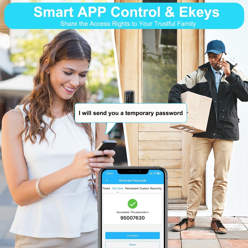 Smart Door Lock with Handle,Fingerprint Exterior Locks,Smart Locks for Front