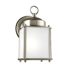 Generation Lighting 8592001EN3-965 New Castle One Light Outdoor Wall Lantern, Antique Brushed Nickel Finish