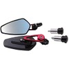 MotorToGo Black Arrow Bar End Mirrors with red stem Compatible