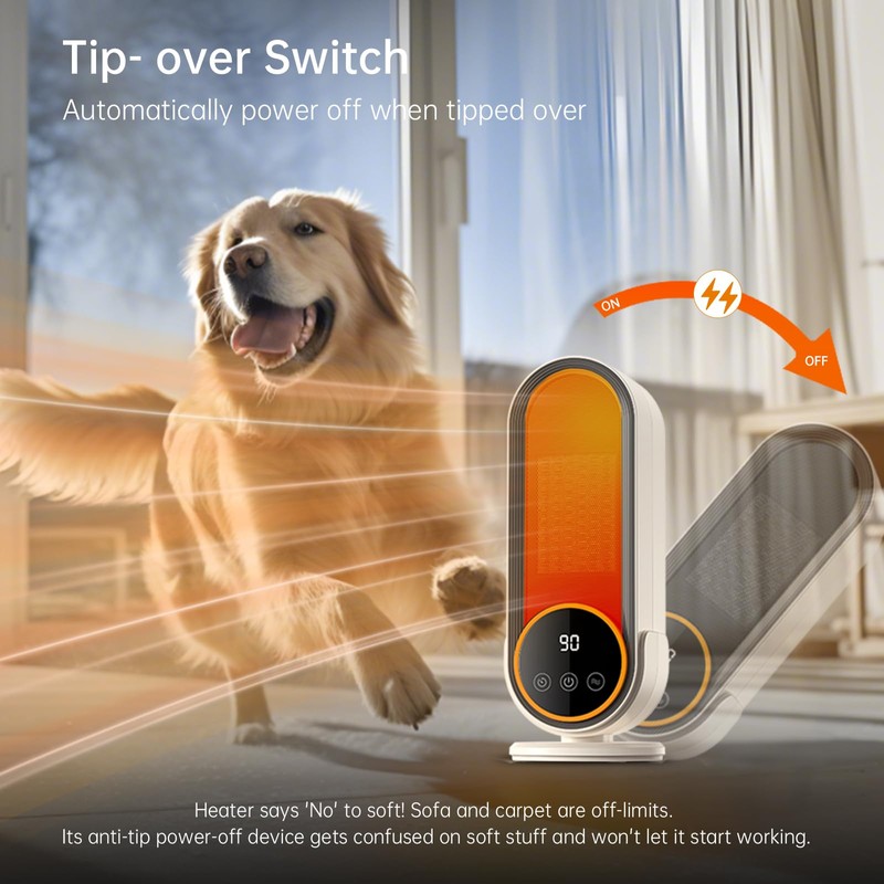 Space Heater Indoor - Energy Efficient Portable Heater with Adjustable