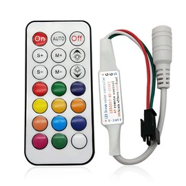 Vrabocry WS2812B Pixel LED Light Strip Controller 366 Mode Conversion 3PIN SM JST WS2811 Led Strip Light DC5V-24V 21Key RF Remote Control