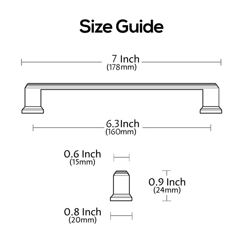 Alzassbg 10 Pack Brushed Black Nickel Cabinet Pulls, 6-1/4 Inch(160mm)